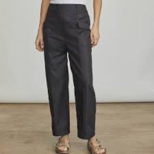Elizabeth and James Tencel Blend Black Straight Leg Career Pants Pockets